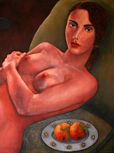  Desnudos y Sabios. Óleo sobre tela, 150 × 110 cm. 2000 