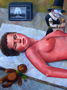  Desnudos y Sabios. Óleo sobre tela, 110 × 150 cm. 2000 