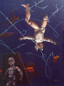  Symbols and Men. Oil on canvas, 150 × 100 cm. 2001 