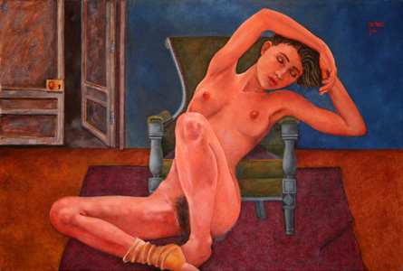  Desnudo, Óleo sobre tela, 60 × 90 cm, 2001 