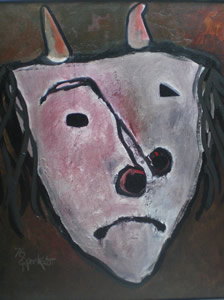  Máscaras. Óleo sobre tela, 60 × 50 cm. 1976 