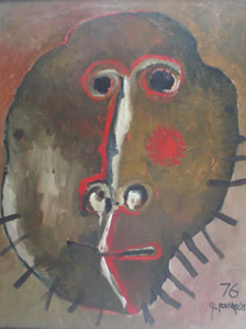  Masks. Oil on canvas, 60 × 50 cm. 1976 