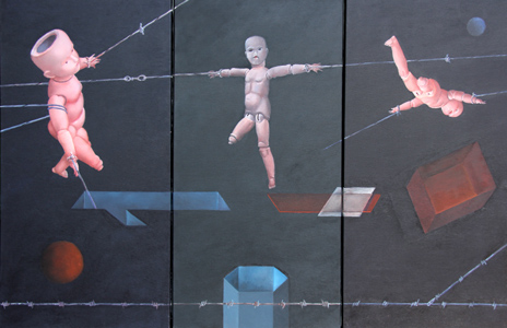  Símbolos y Hombres. Óleo sobre tela, 100 × 150 cm. 2012 